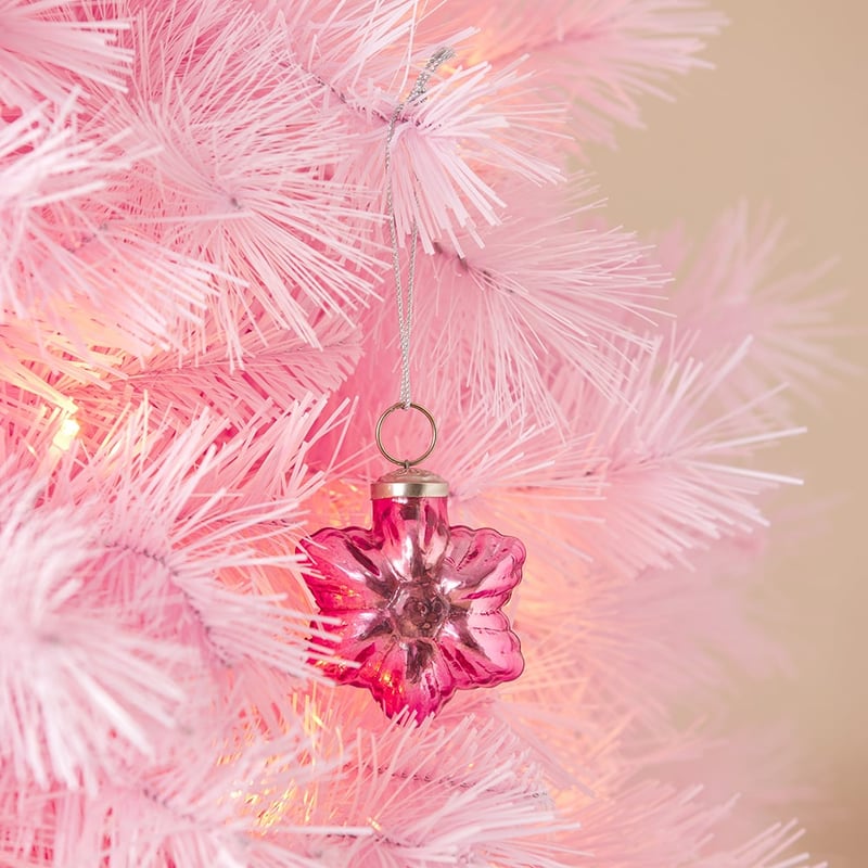 Heirloom Pink Star Glass Ornament