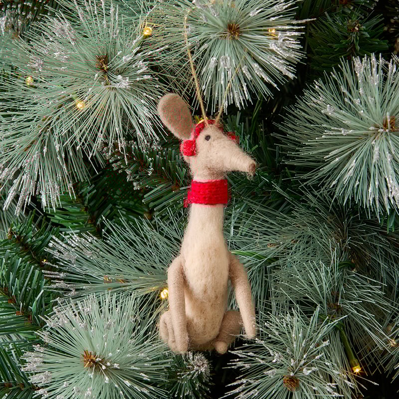 Whippet Felted Friend Decoration