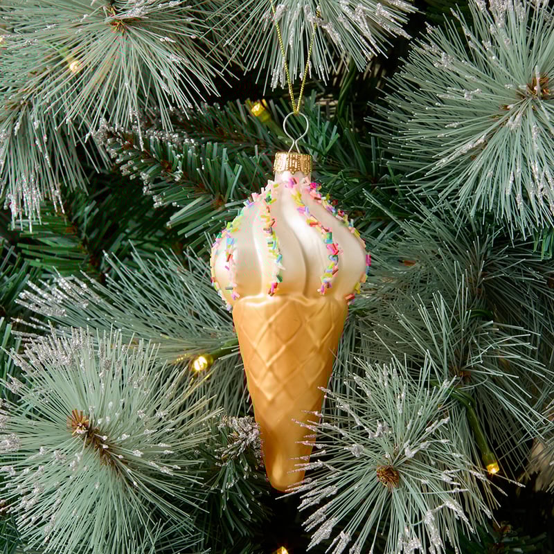 Vintage Ice Cream Mercury Glass Ornament