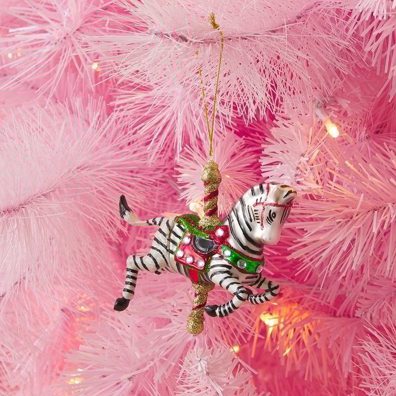 Vintage Zebra Mercury Glass Ornament