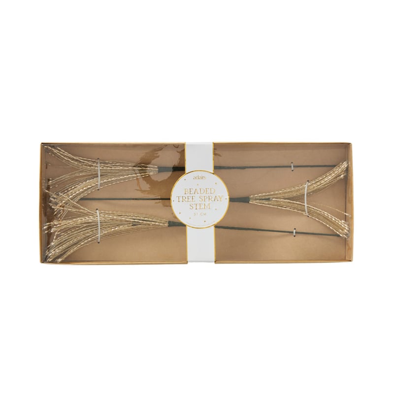 Gold & Silver Fiesta Beaded Tree Spray Stem Pack of 3