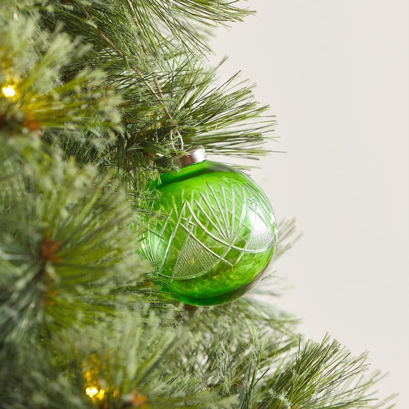 Green Cut Glass Bauble