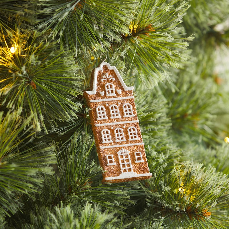 Brown & White Gingerbread House Ornament