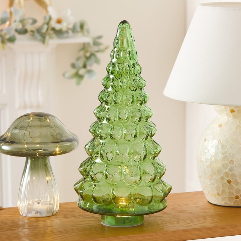 Green Coastal Glass Decorative Christmas Tree