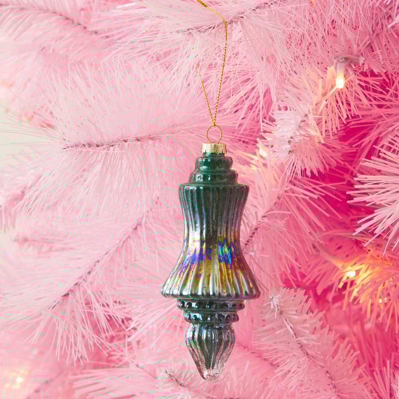 Finial Blue Drop Bauble