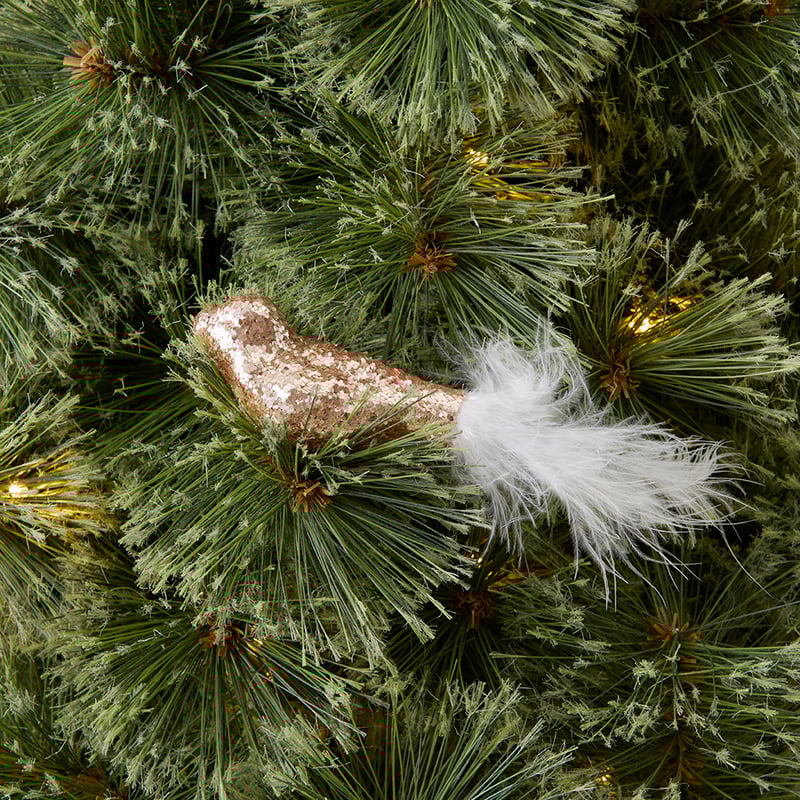Merry & Bright Pink Bird Glitter Clip