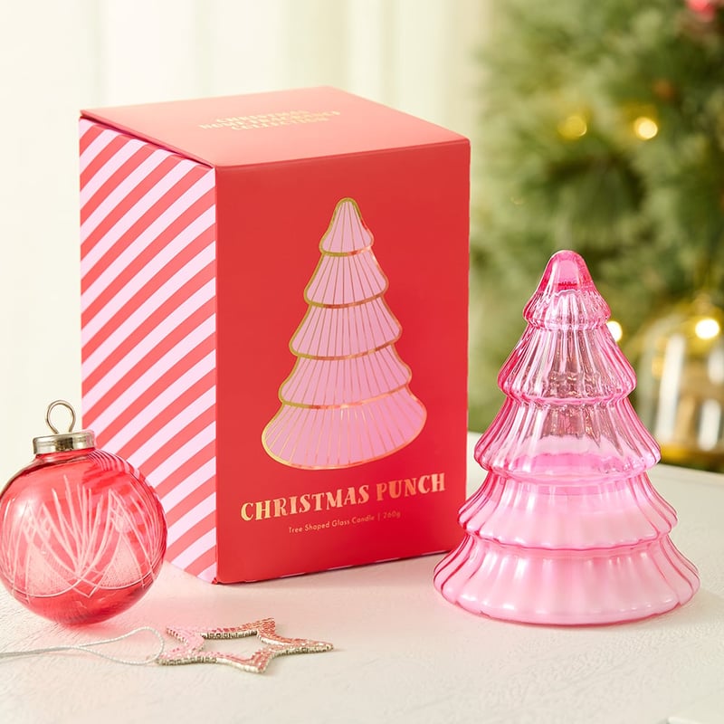 Festive Christmas Punch Glass Candle 260g