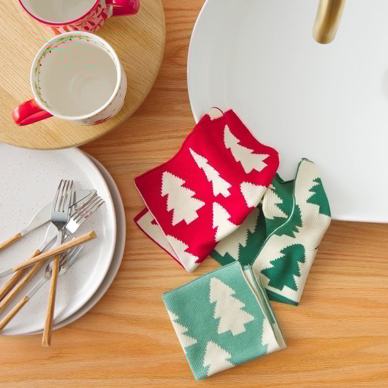 Dallas Trees Bamboo Knitted Washcloths Pack of 3