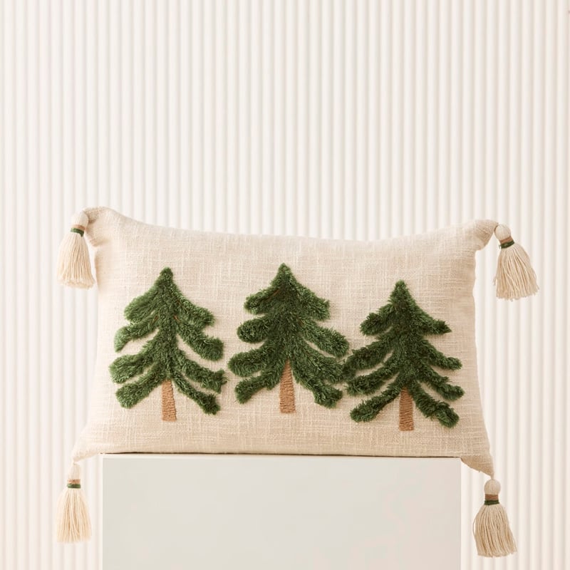 Festive Green Tree Cushion