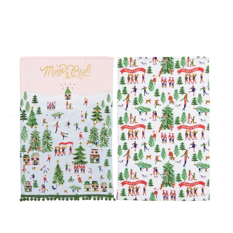 Christmas Merry & Bright Tea Towel Pack of 2