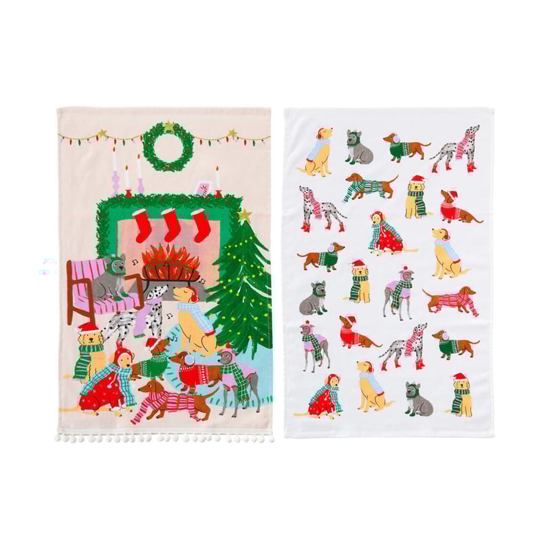 Christmas Multi Dog Tea Towel Pack of 2
