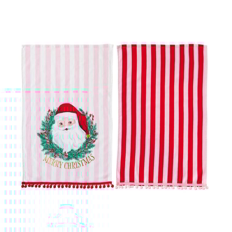 Christmas Santa Tea Towel Pack of 2
