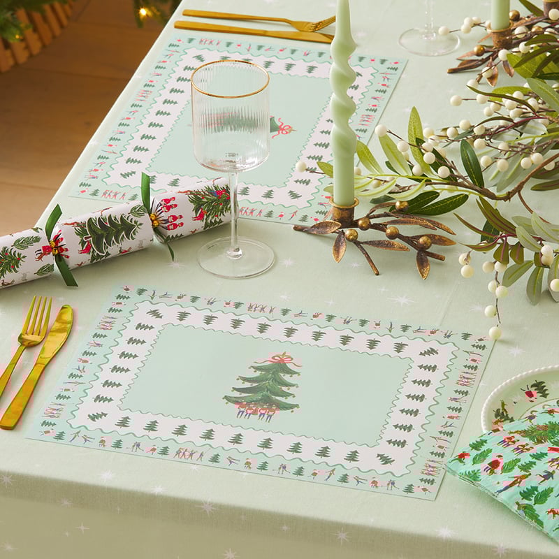 Festive Merry & Bright Paper Placemat Pack of 50