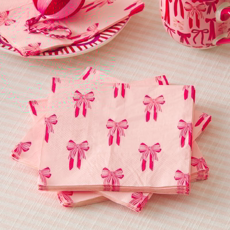 Festive Bows Paper Napkins Pack of 40