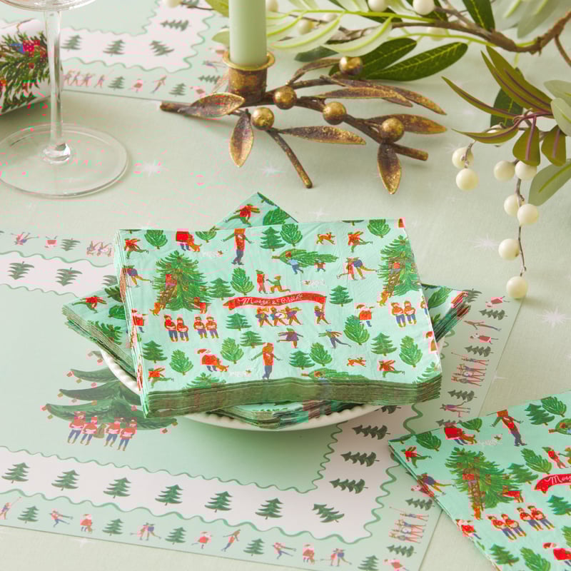 Festive Merry & Bright Paper Napkin Pack of 40