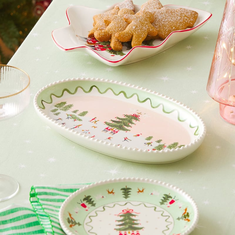 Merry & Bright Christmas Oval Platter