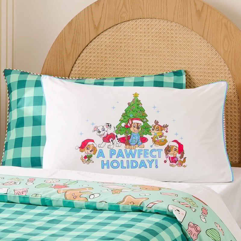 Paramount Paw Patrol A Pawfect Holiday Christmas Text Pillowcase