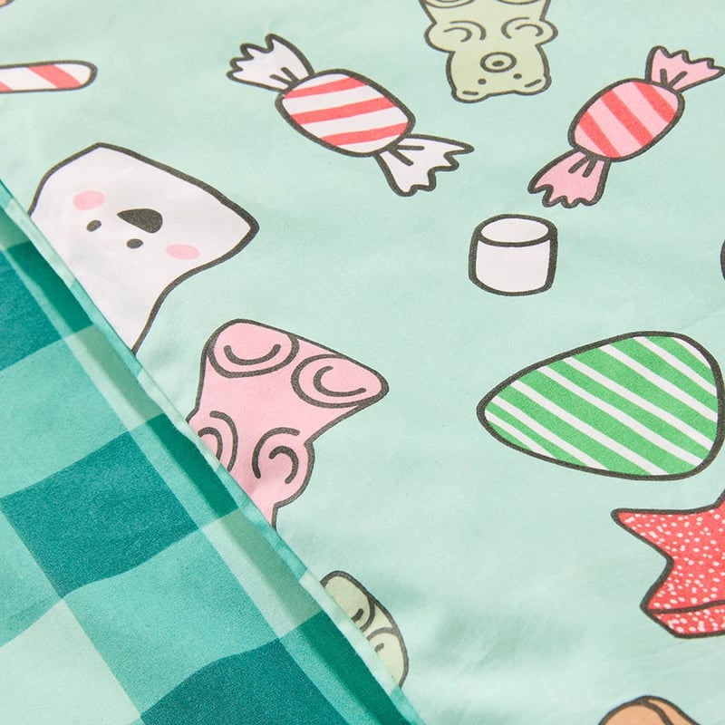 Gingerbread Candy Land Green Quilt Cover Set