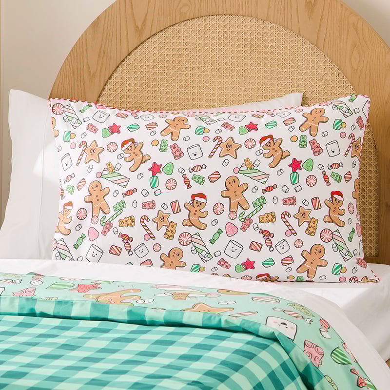 Christmas Seasons Eatings Text Pillowcase