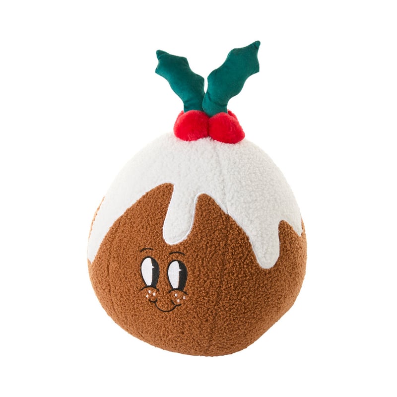 Happy Pudding Brown Christmas Cushion