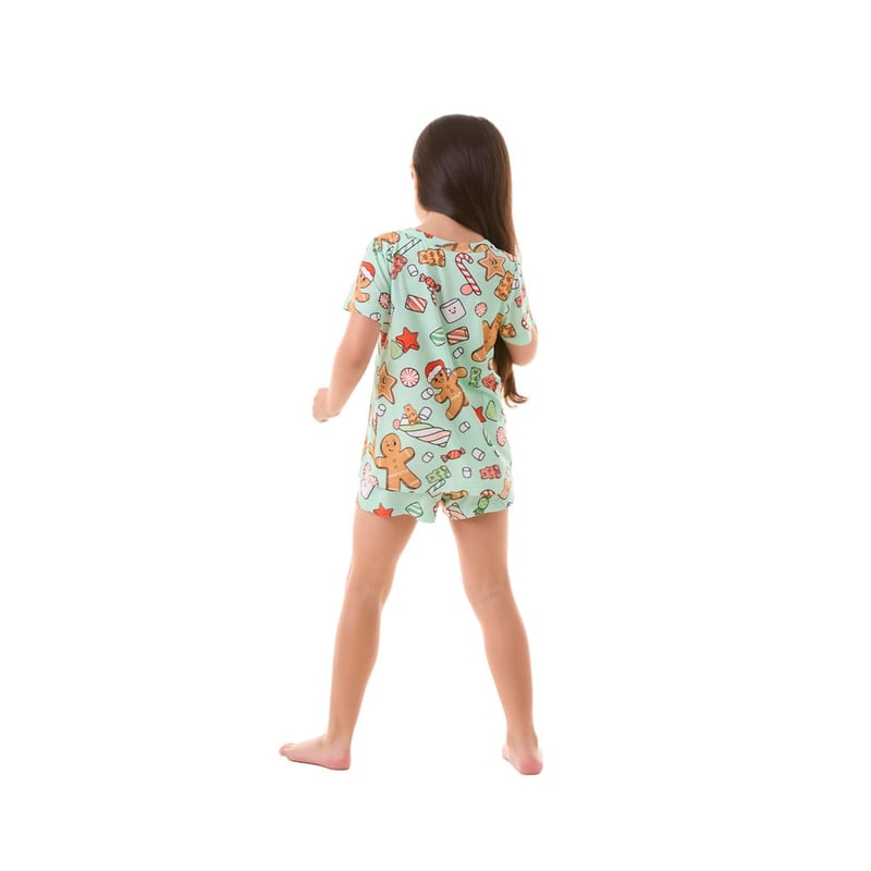 Christmas Gingerbread Candy Land Short Pyjamas Set