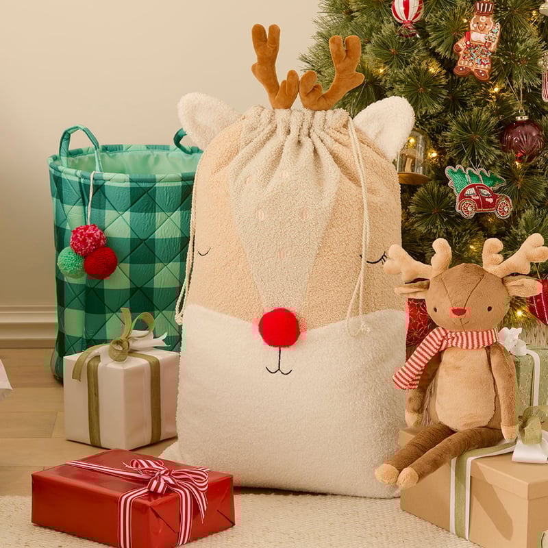 Novelty Christmas Reindeer Santa Sack