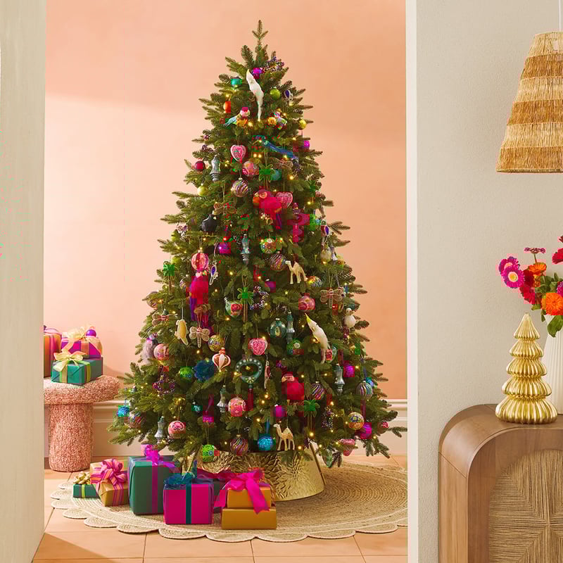 Gold Poinsettia Christmas Tree Metal Skirt