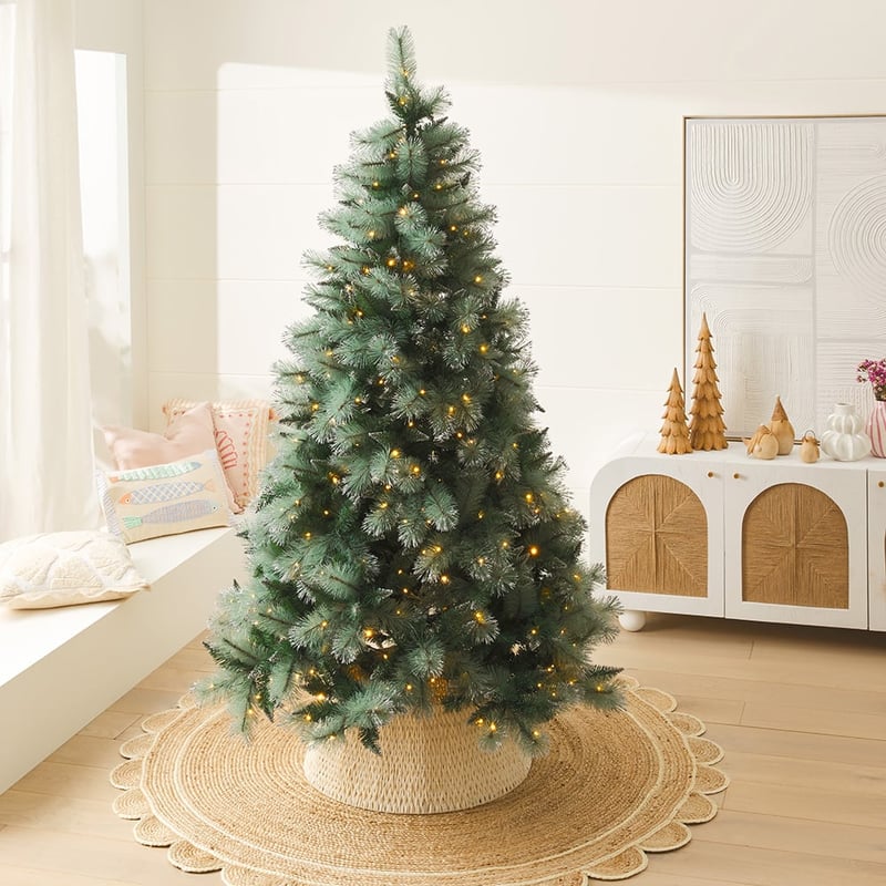 White Cross Woven Christmas Tree Skirt