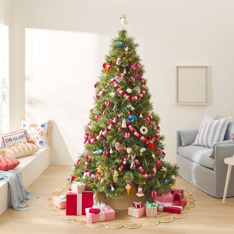 White Cross Woven Christmas Tree Skirt
