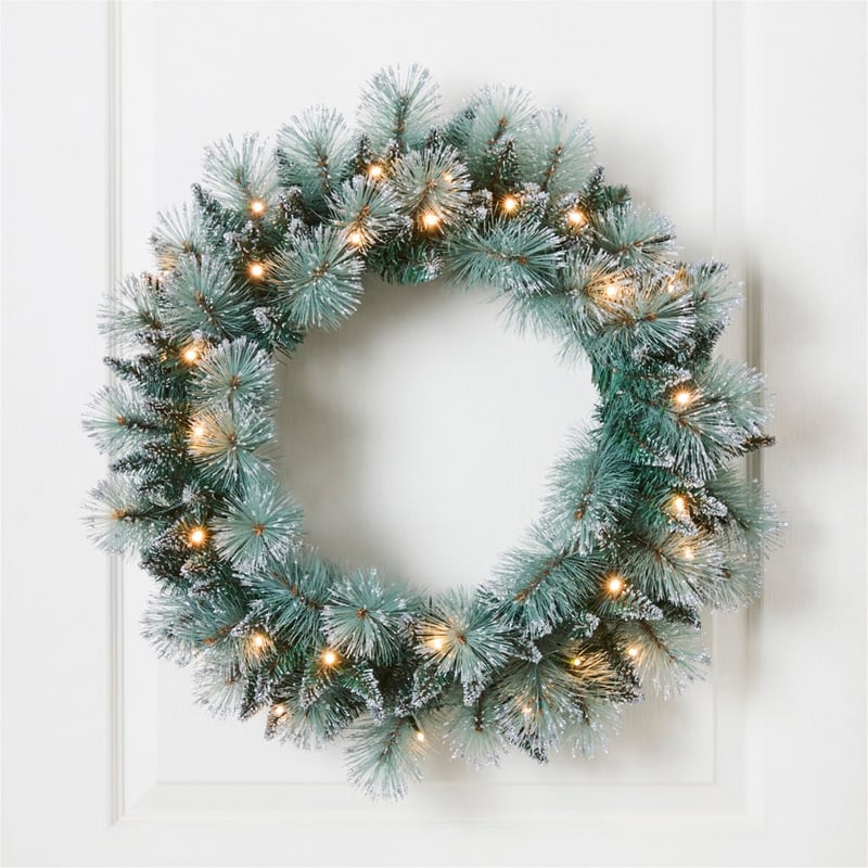 Silver Glitter Spruce LED Wreath