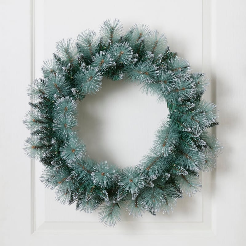 Silver Glitter Spruce LED Wreath