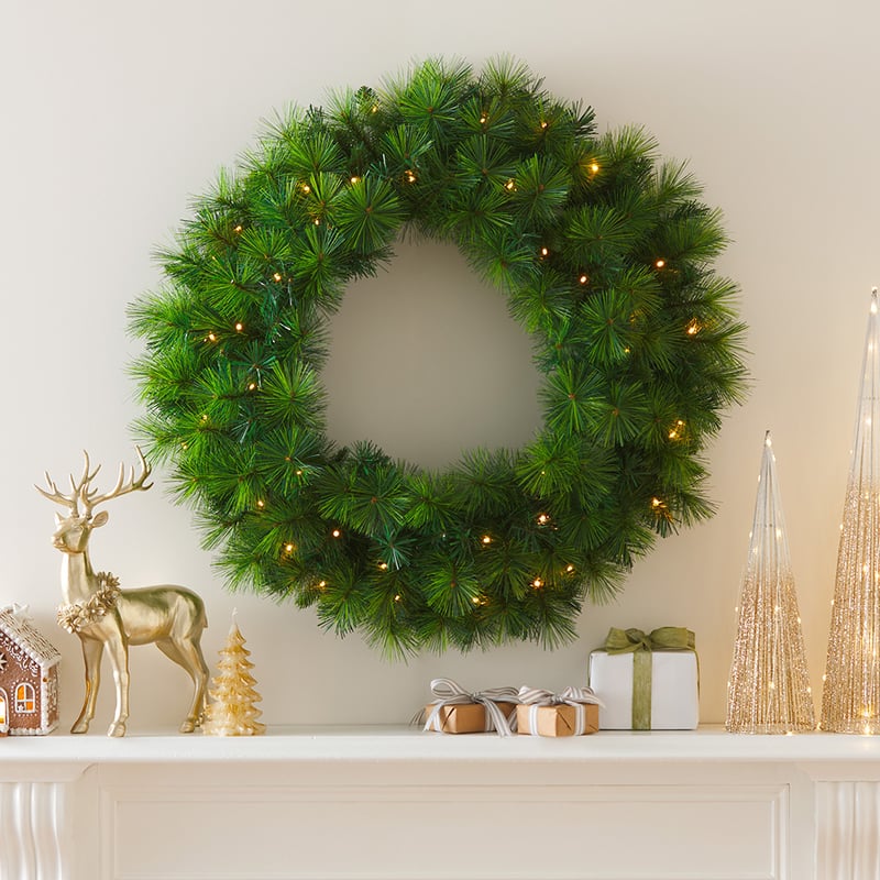 Pine Green Large LED Wreath