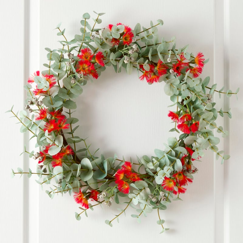 Eucalyptus & Red Flower Wreath