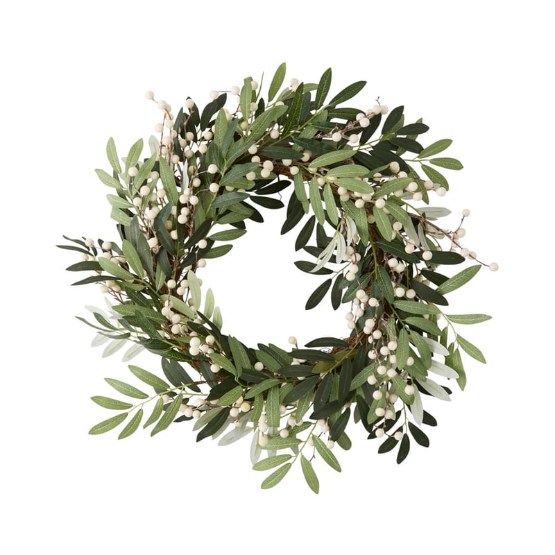 Berry Leaf White & Green Wreath