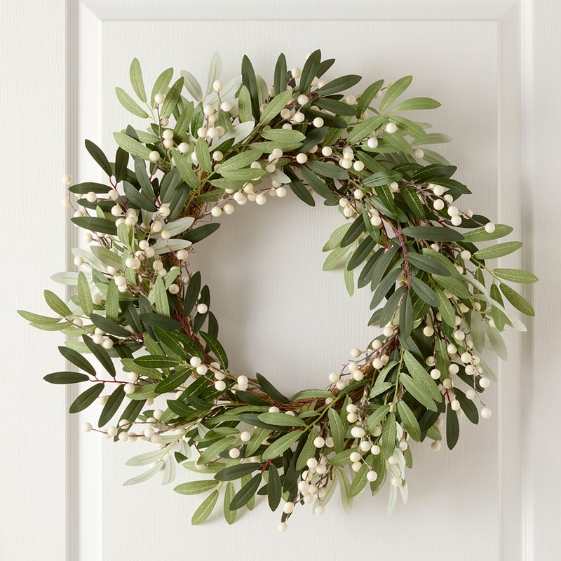 Berry Leaf White & Green Wreath