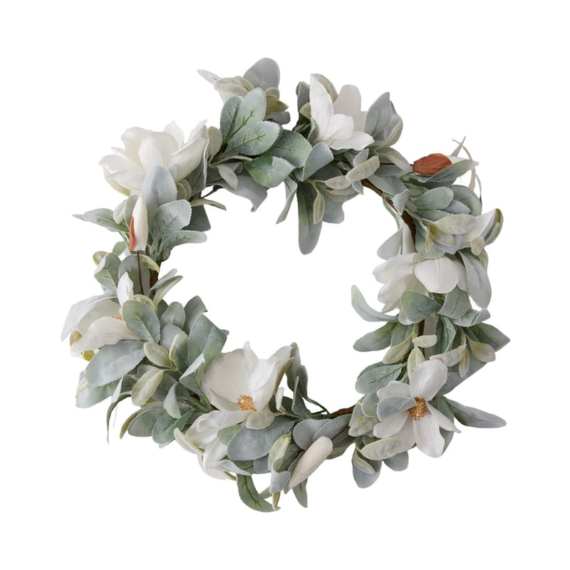 Magnolia Green & White Wreath