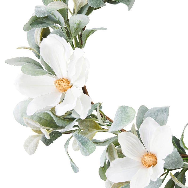 Magnolia Green & White Wreath