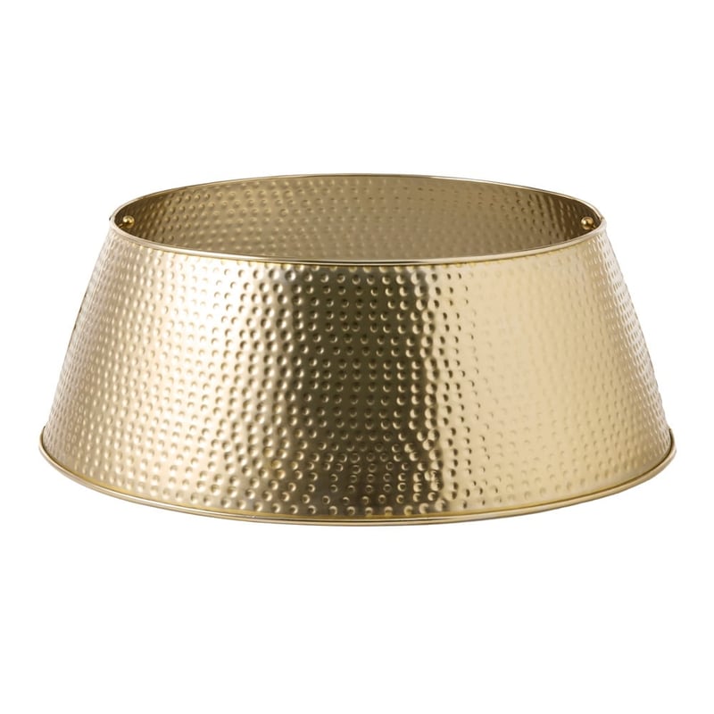 Gold Hammered Christmas Tree Metal Skirt