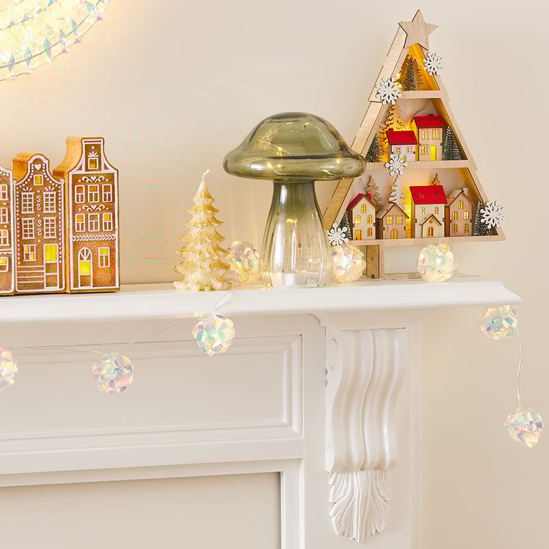 Iridescent LED Ball Garland