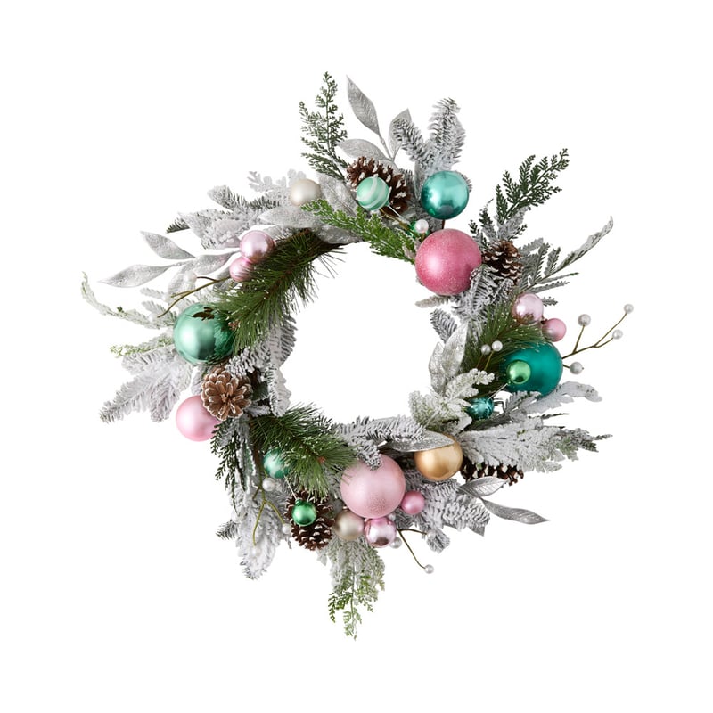 Snowy Pine and Bauble Wreath