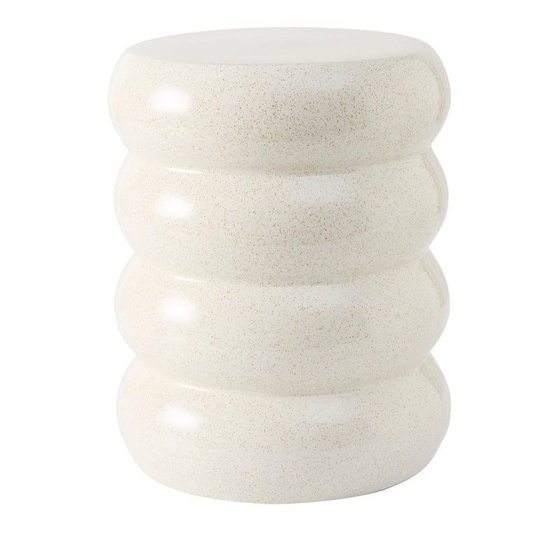 Ceramic Sand Ribbed Side Table