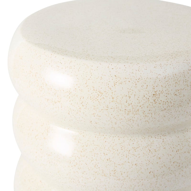 Ceramic Sand Ribbed Side Table