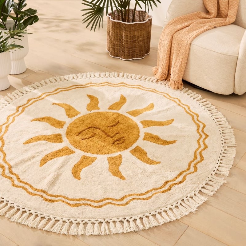 Solstice Golden & Natural Cotton Tufted Rug