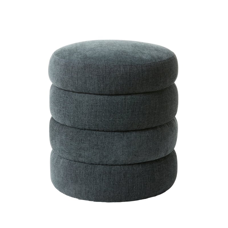 Memphis Steel Blue Storage Ottoman