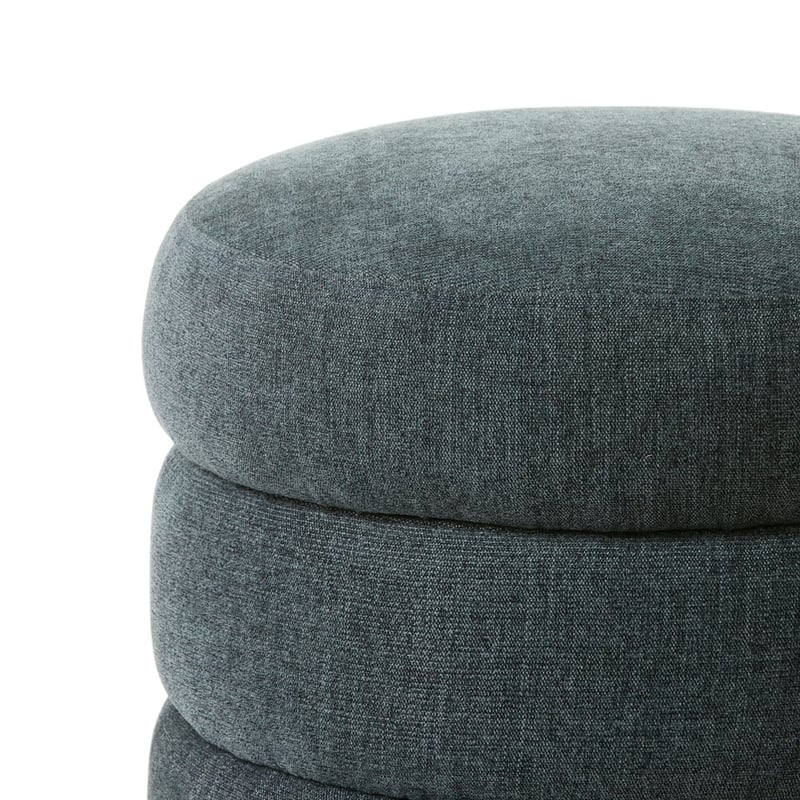 Memphis Steel Blue Storage Ottoman