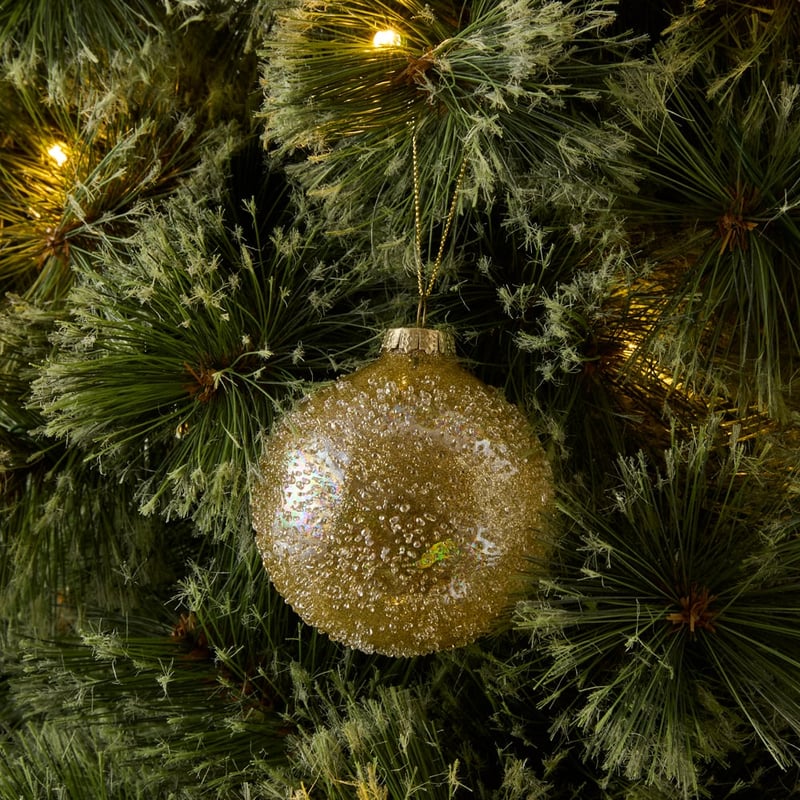 Rainbow Gold Glass Bauble