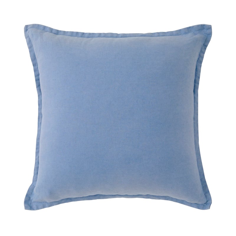Belgian Blue Vintage Washed Linen Cushion