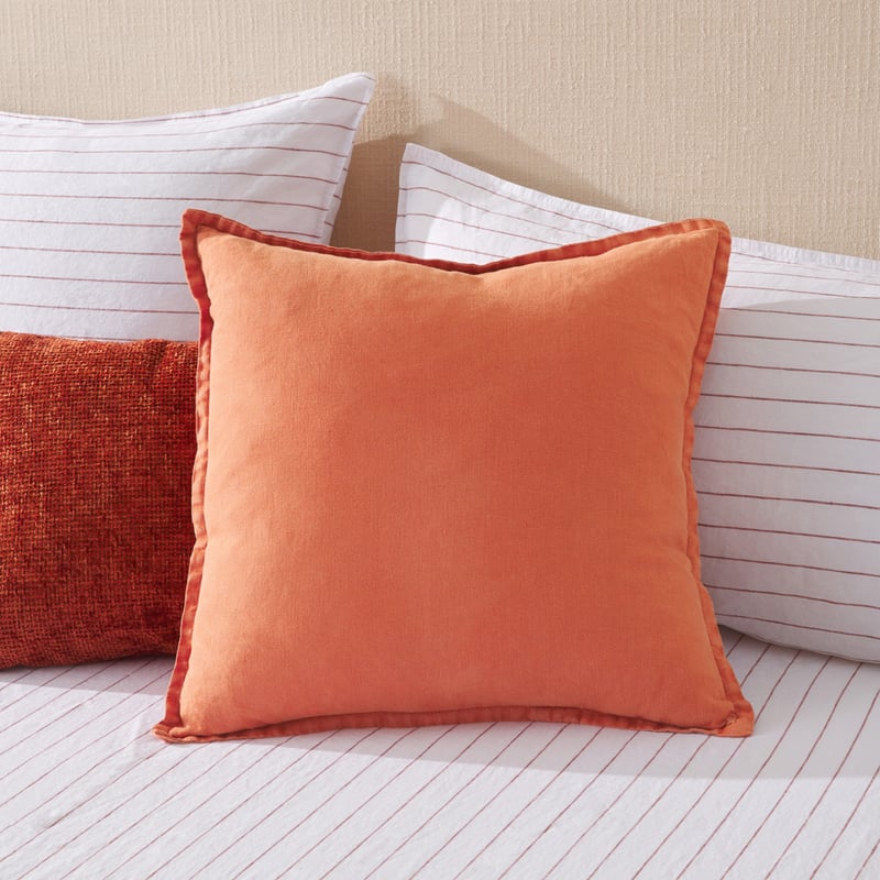 Belgian Burnt Orange Vintage Washed Linen Cushion