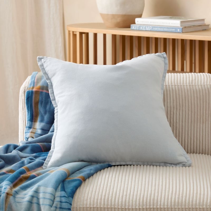 Belgian Cashmere Blue Vintage Washed Linen Cushion
