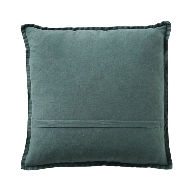 Belgian Dark Teal Vintage Washed Linen Cushion